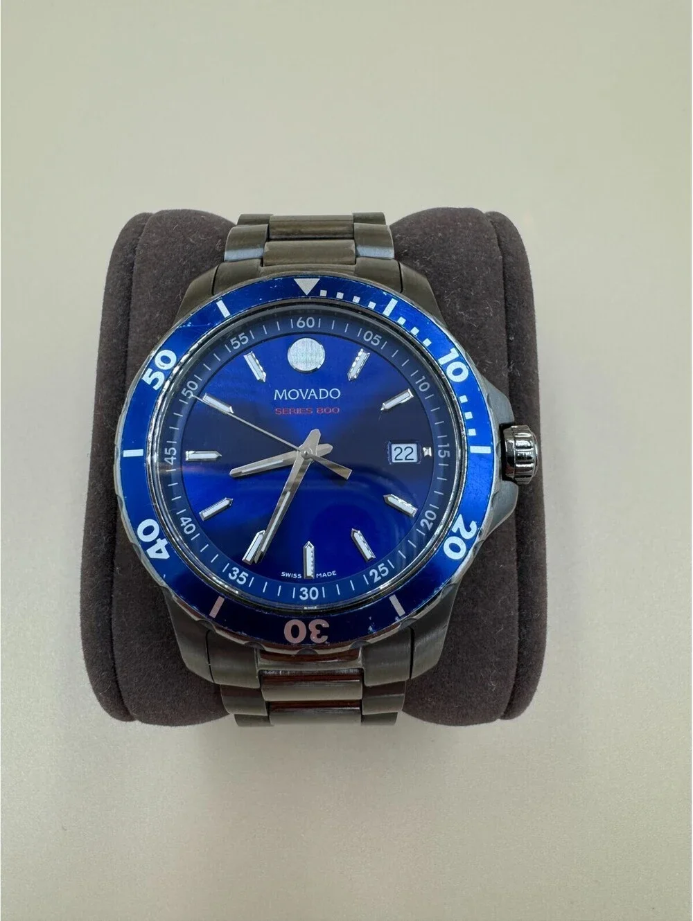 Movado Series 800 2600137 Blue Dial Silver Tone Stainless Steel 40mm Men’s Watch